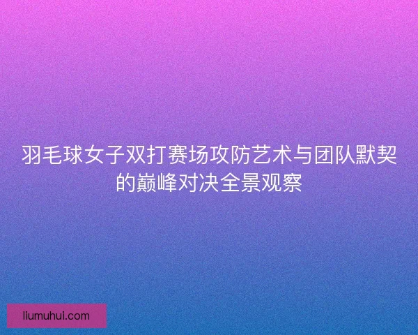羽毛球女子双打赛场攻防艺术与团队默契的巅峰对决全景观察
